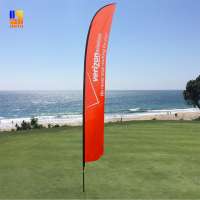 Outdoor Printed Promotional Business Advertising Feather Beach Flag