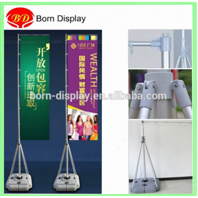 Four Base Aluminum Bars Luxury Plastic Water Base Telescopic Adjustable Flag Banner for Outdoor Advertising Display